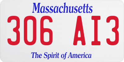 MA license plate 306AI3