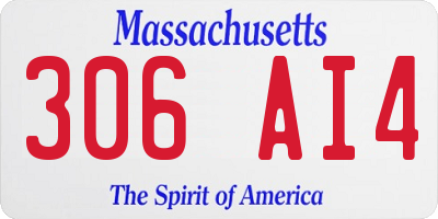 MA license plate 306AI4