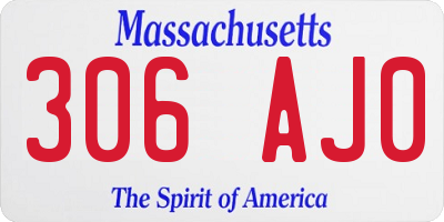 MA license plate 306AJ0