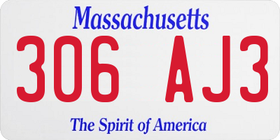 MA license plate 306AJ3