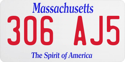 MA license plate 306AJ5