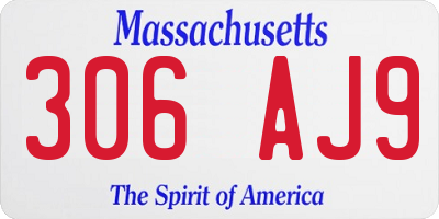 MA license plate 306AJ9
