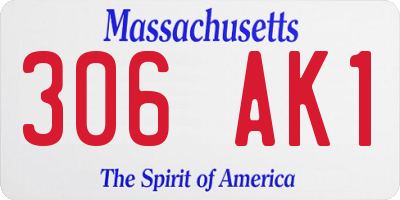 MA license plate 306AK1