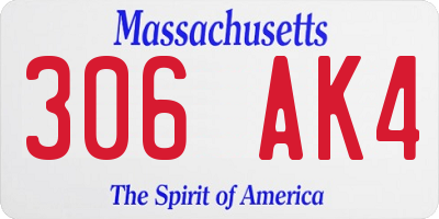 MA license plate 306AK4