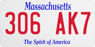 MA license plate 306AK7