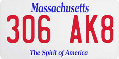 MA license plate 306AK8
