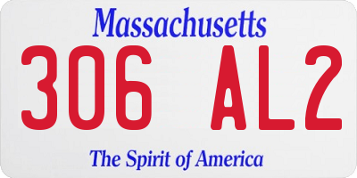 MA license plate 306AL2