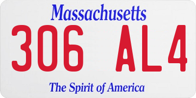 MA license plate 306AL4