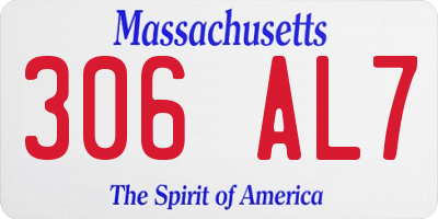 MA license plate 306AL7