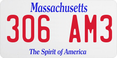 MA license plate 306AM3