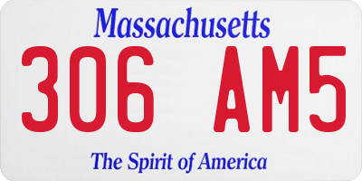 MA license plate 306AM5