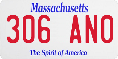 MA license plate 306AN0