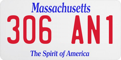 MA license plate 306AN1