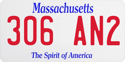 MA license plate 306AN2