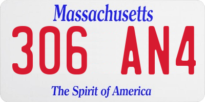 MA license plate 306AN4