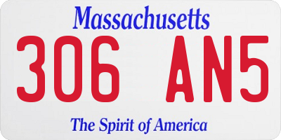 MA license plate 306AN5