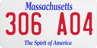 MA license plate 306AO4
