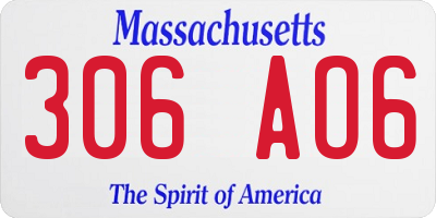 MA license plate 306AO6