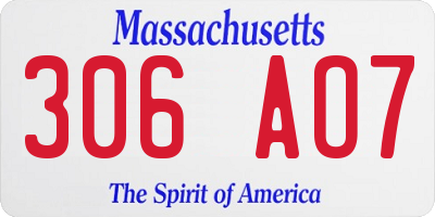 MA license plate 306AO7