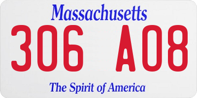 MA license plate 306AO8