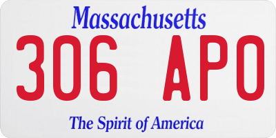 MA license plate 306AP0