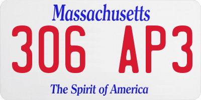 MA license plate 306AP3