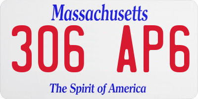 MA license plate 306AP6