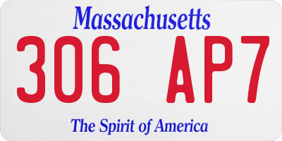 MA license plate 306AP7