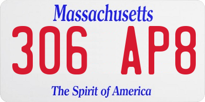 MA license plate 306AP8