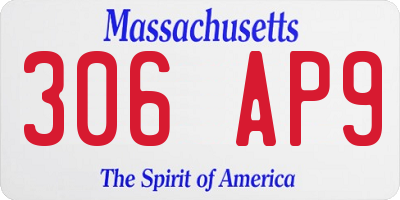MA license plate 306AP9