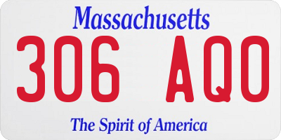 MA license plate 306AQ0
