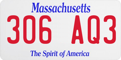 MA license plate 306AQ3
