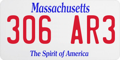 MA license plate 306AR3