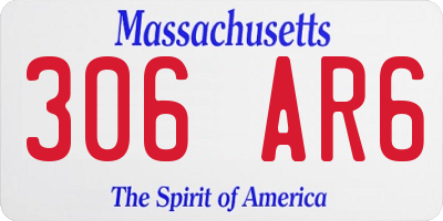 MA license plate 306AR6