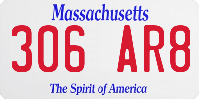 MA license plate 306AR8