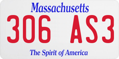 MA license plate 306AS3