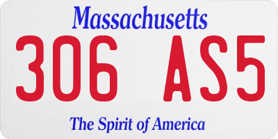 MA license plate 306AS5