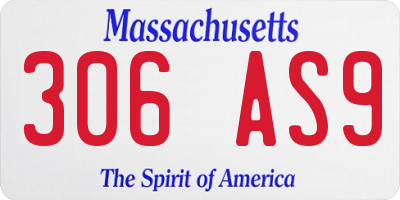 MA license plate 306AS9