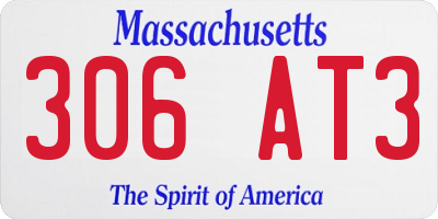 MA license plate 306AT3