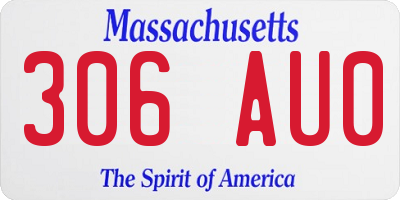 MA license plate 306AU0