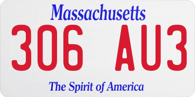 MA license plate 306AU3