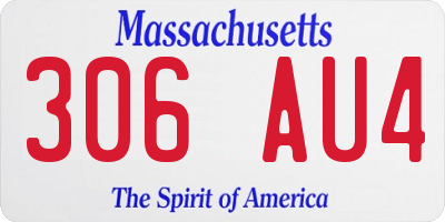 MA license plate 306AU4