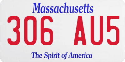 MA license plate 306AU5