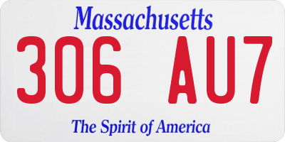 MA license plate 306AU7