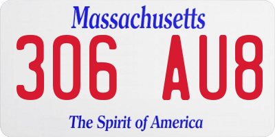MA license plate 306AU8