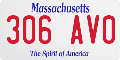 MA license plate 306AV0