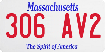 MA license plate 306AV2