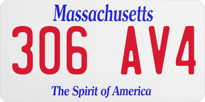 MA license plate 306AV4