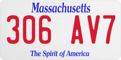 MA license plate 306AV7