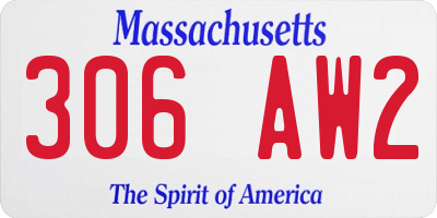 MA license plate 306AW2